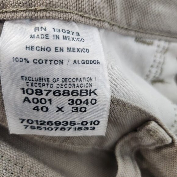 Wrangler Rustler Men's Canvas Carpenter Straight Leg Jeans in Khaki - Size 40x30 - Picture 5 of 11